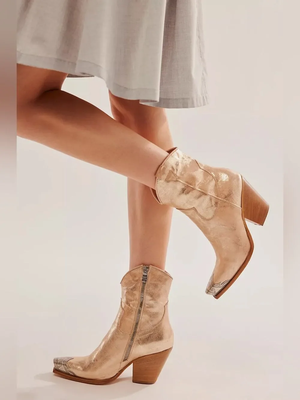 New Free People Brayden Western Boot/Champagne size 41